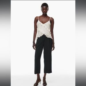 Aritzia / Wilfred - Effortless Pant (Cropped) - Wide Leg - Size 4 - Black